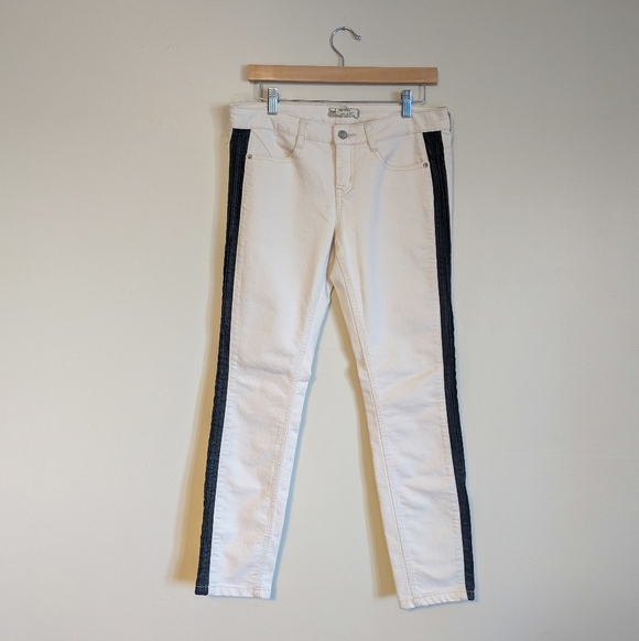 Free People Denim - Free People Oat & Leather Jeans